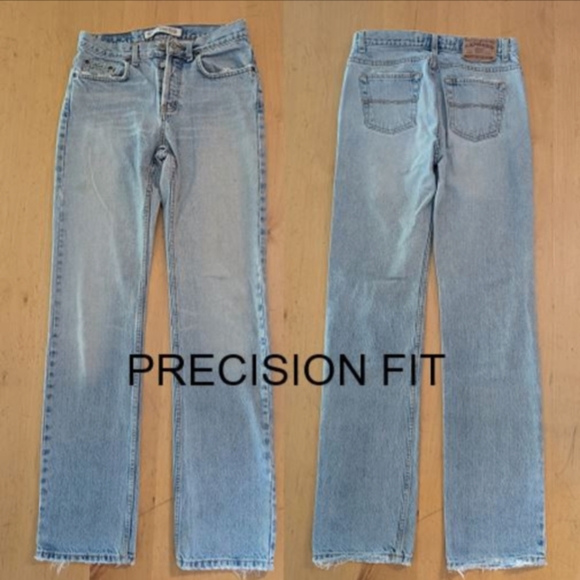 Express Denim - Express 4 Button Fly Precision Fit Jeans Sz5/6L Faded Light Wash Mid-rise
